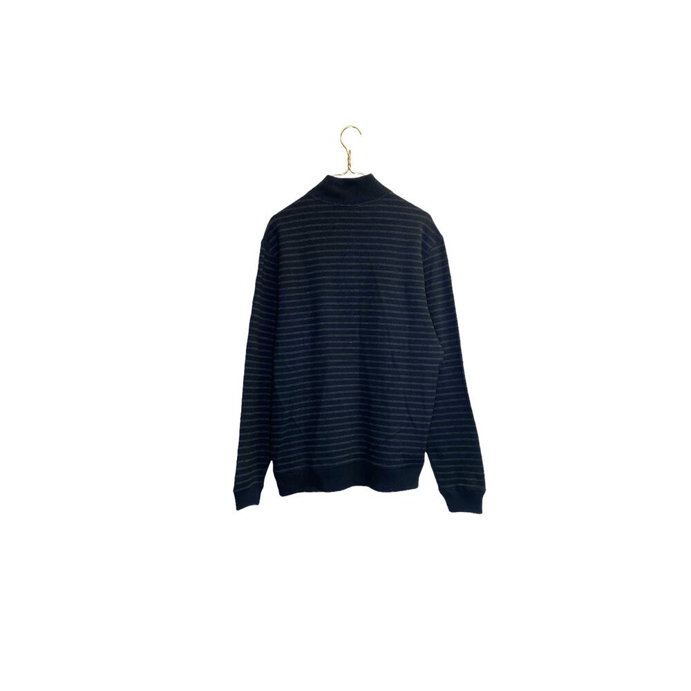 Tasso Elba Men's half Zip Marled Textured Knit Sweater Blue Size Medium - Picture 3 of 10